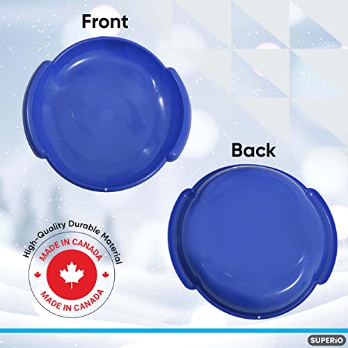 image for Superio Spiral Winter Snow Sled for Kids and Adults Blue Round Saucer 