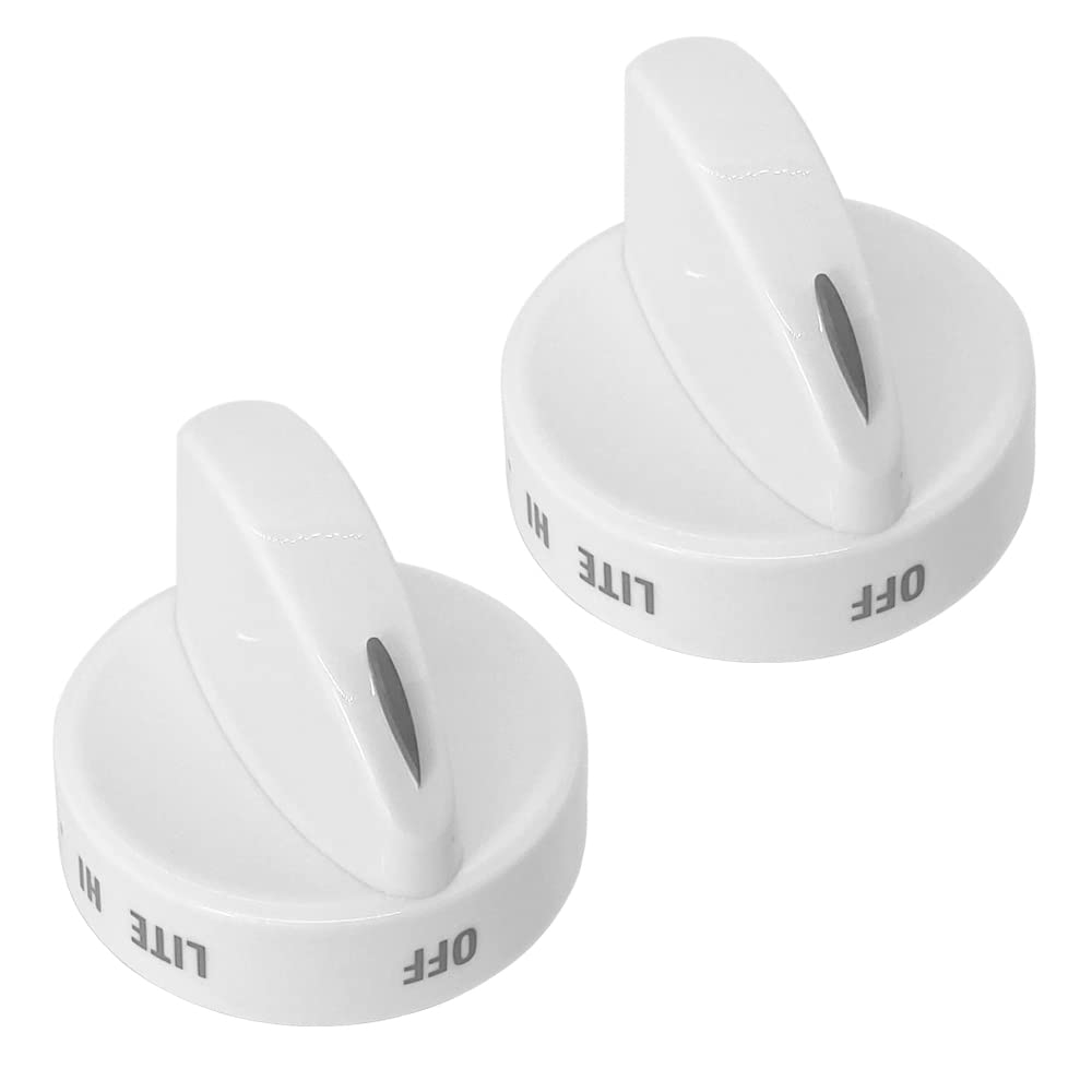 2Pcs 316442512 Burner Control Knob, Gas Range Knobs Compatible with Frigidaire, Kenmore, Sears Range Oven, Stove Knobs Replacement Part, Replaces PS2332410, AP4327159, FRG316442512