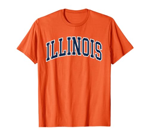 Retro Illinois Tee Vintage Illinois Orange Blue Throwback IL T-Shirt