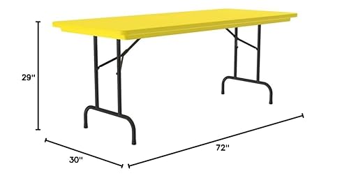 Miniatura 29 de Correll - Mesa plegable comercial de 24 x 48 pulgadas, granito gris, peso ligero, impermeable, parte superior de plástico moldeado por soplado Gris