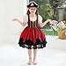 Luzlen Girls Pirate Costume Kids Halloween Buccaneer Dress Up Cosplay Party Outfits with Accessories, 6-7Y(Tag 140)