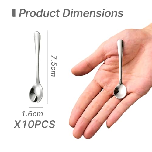 10 Stück Mini-Löffel, Süßer Edelstahl-Gewürzlöffel, Kreativer Metalllöffel, Multifunktions-Mini-Löffel, Praktischer Salzlöffel, Küchengeschirr Geschirr