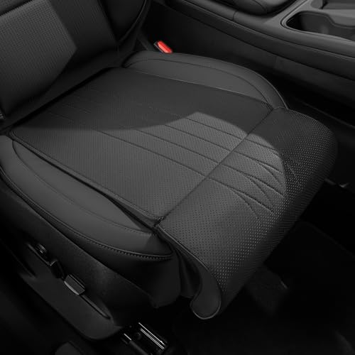 Dapucarin Car Seat Extender Leg Extender Support Cushion for Driver Seats Office Chair, Leather Auto Bottom Seat Protector Cover with Leg Extender, Car Seat Cushion Legs Rest Pads, Black