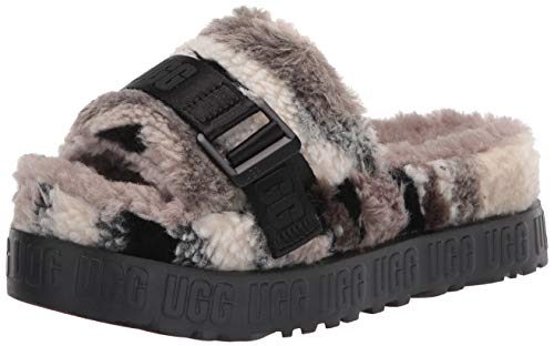 Super Cheap 🛒 UGG Women's FLUFFITA CALI Collage Slipper, Black/Grey, 8