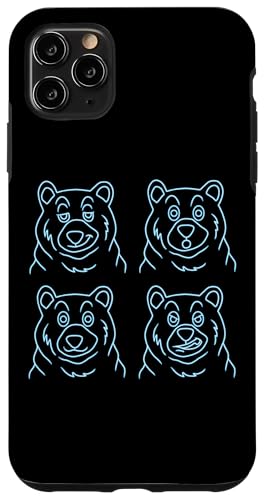 �ʔ����N�}�̊� - 4�C�̃N�}�̊�̃A�E�g���C���O���t�B�b�N �X�}�z�P�[�X iPhone 11 Pro Max �p