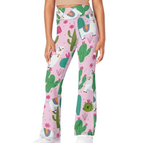 Kids Long Comfy Casual Cute Daily Wear Yoga Pants for Girls Soft Stretchy Bell Bottom Legging Loose Flare Trousers3