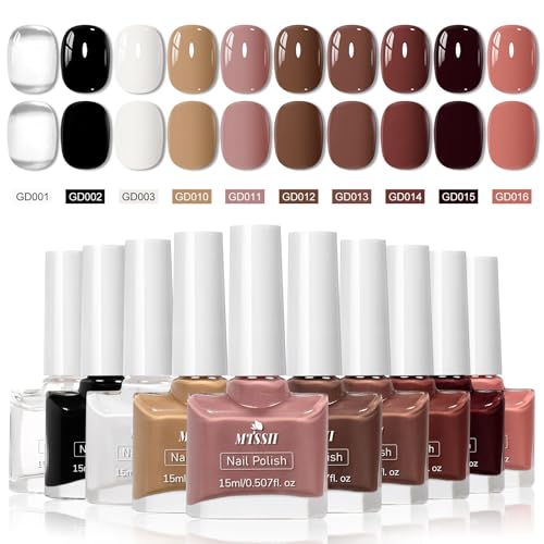 Set 10 Esmaltes de Uñas Nude y Marrón Secado Rápido miniatura 7