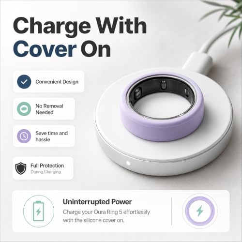 12 Pack Ring Cover Compatible with Oura Ring 5, Ultra-Thin Silicone Ring Protector Case, Soft Comfortable Anti-Scratch Ring Guard, Supports Charging with Cover On - 5