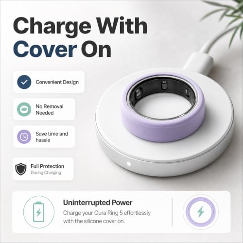 12 Pack Ring Cover Compatible with Oura Ring 5, Ultra-Thin Silicone Ring Protector Case, Soft Comfortable Anti-Scratch Ring Guard, Supports Charging with Cover On by Fenquix - Used condition - Image 6