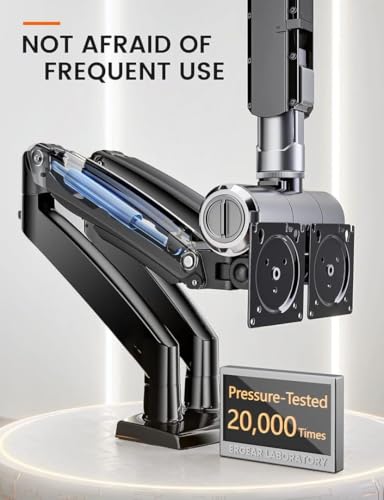 Image of ErGear Dual Monitor Desk Mount up to 40 inches Screens, Max 26.4lbs Capacity Each, Heavy Duty Ultrawide Monitor Arm with USB Ports, Height Adjustable Monitor Stand, VESA 75x75mm or 100x100mm, Black