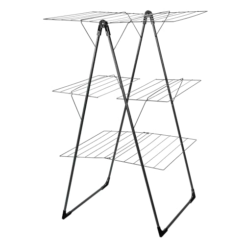 SG Traders 3-Layer Clothes Airer – Foldable Heavy-Duty Drying Rack for Indoor & Outdoor Use, 18m Capacity