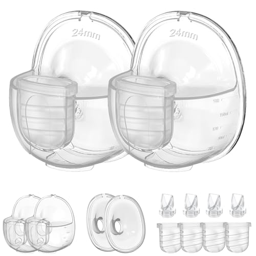 Image of Two Full Sets Breast Pump Parts with 24mm Flange Compatible with Lansinoh Discreet Duo/NCVI/Nuliie/NICEGREEN Life/Zooawa S32 Breast Pump Replacement Parts,S32 Pump Parts,Extra Duckbill Valve&Diaphragm