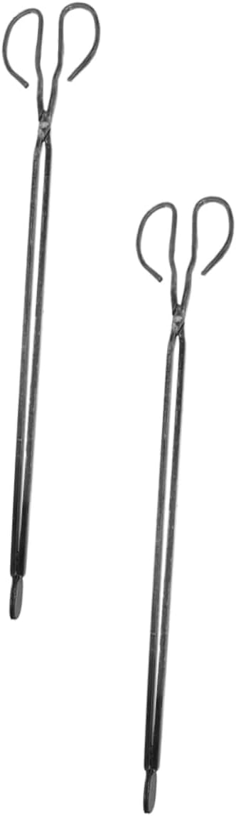 Iron Fireplace Tongs with Long Handle 2pcs for Campfire Use