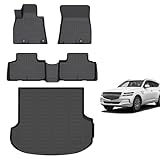 for Genesis GV80 Floor Mats 2021 2022 2023 2024 2025 2026(Only fit 5 Seats)TPE All Weather Anti-Slip Automotive Car Floor Mat Cargo Trunk Liner Full Set for Genesis GV80 Accessories 2021-2025