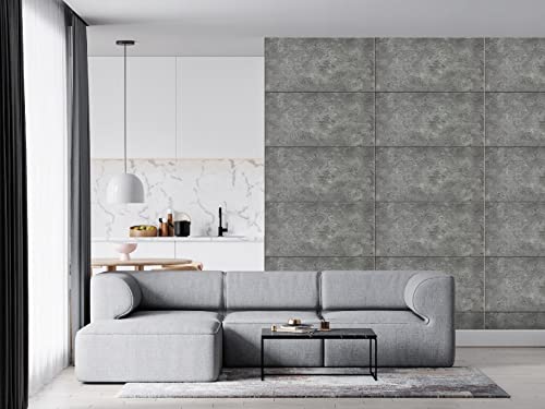 Panele ścienne DECCART o wyglądzie betonu - panele sufitowe - okładzina ścienna okładzina sufitowa z imitacją betonu 100x50 cm - ciemnoszary - 7014 XL - 16 sztuk (8 m²)