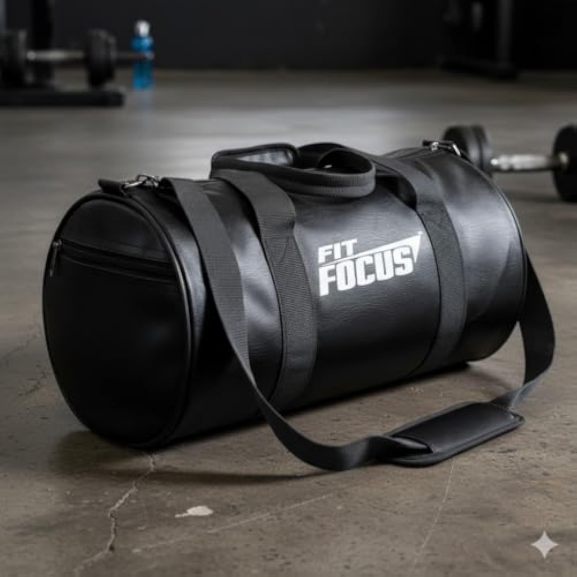 Gym Duffle Bag 20L with Action Protein Shaker Bottle, Black