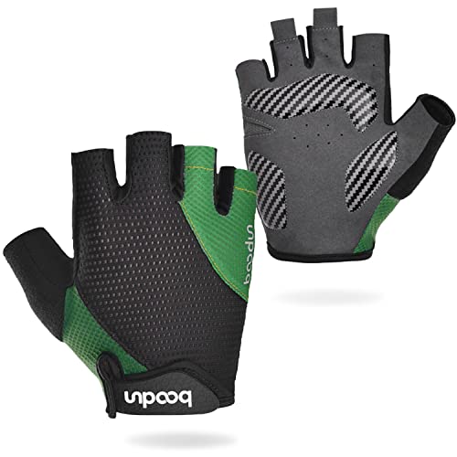 Arcweg Cycling Gloves Half Finger Non Slip Shock Mountain Bike Gloves Breathable Unisex Cycling Gloves for Men Women XL Black Green