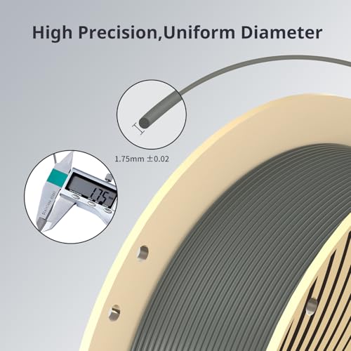 Image of ANYCUBIC 3D Printer Filament PLA 1.75mm, FDM Printer Filament 1kg Spool (2.2 lbs), Dimensional Accuracy + /- 0.02 mm (1kg, Texture Grey)