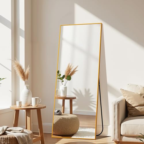 Image of Gold Full Length Mirror, Upgraded 15 inchx56 inch Body Wall Mirrors for Bedroom