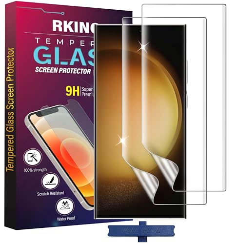 RKINC [2 Stück Schutzfolie für Samsung Galaxy S23 Ultra, Screen Protector[Nicht-Glas] Displayschutz, Vollständige 4D-Gew...