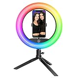 Dixie & Charli 8' Color Pro Series LED Ring Light with Table Stand and Wired Remote Control