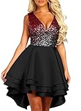 Este vestido de cuello en V profundo con diseño de lentejuelas elegante, es sexy y elegante para fiestas de Navidad, bodas, citas, etc.