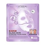 L’Oréal Paris Glass Skin Hydrogel Maske, für aufgepolsterte & glowy Haut, feuchtigkeitsspendend & glättend, [mit Hyaluronsäure, Glycerin und Centella Asiatica], Revitalift Filler, Einzelmaske 25g