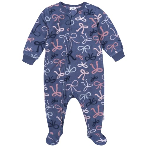 Image of Gerber Baby Girl & Toddler 2-Pack Loose Fit Fleece Footed Pajamas