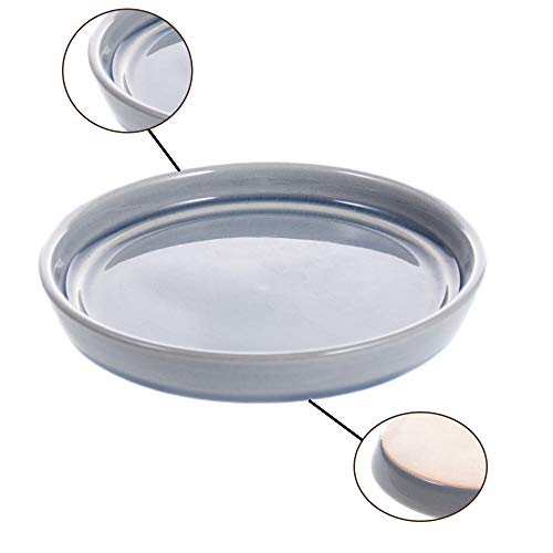 Voeveca Cermic Garden Flower Planter Pot Saucer Trays Round For Holding Water Drips And Soil (Blue,4/4.6/5.5 Inch Set Of 3), Pallet Base Container For Holding Cactus Herb Indoor Outdoor Gardening #TOP2
