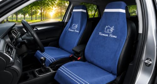Image of ROMAN HOME Car & Office Chair Towel with 2 Tie Knots| Super Soft 400 GSM (2, car Gary)