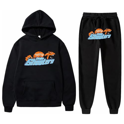 Tuta da uomo, a maniche lunghe, Y2K, con cappuccio e pantaloni da jogging, set completo unisex, A 02, L