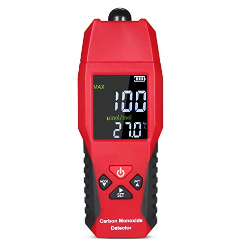 2 in 1 CO-Gas-Detektor, Temperaturmessgerät Kohlenmonoxidanalysator Air Quality Monitor Gas-Leck-Analysatoren LCD-Farb-Display