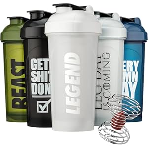 Hydra Cup OG Logo [5 Pack] 28 oz Shaker Bottles for Protein Shakes, Shaker Cups with Ball Blender Whisk, Travel To Go, BPA Free (Dark Colors)