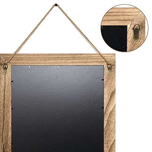 Emfogo Wall Mirror with Shelf, 20 x 16 inch Farmhouse Decor Wall Mirror Hanging for Bathroom, Vanity, Bedroom, Entryway, Living Room (Rustic Brown) - Image 4