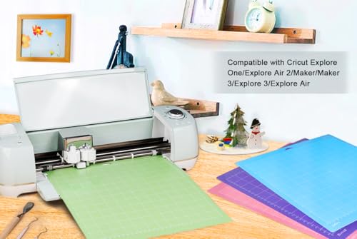 Gwybkq Cutting Mat 12 Pack 12x12, Compatible With Machine Variety Grip Sticky Pad Replacement Accessories for Silhouette Cricket Card Supplies Standard Light Strong Frabic