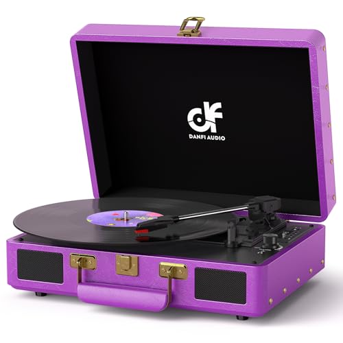 Giradischi in vinile con altoparlanti integrati e trasmissione a cinghia USB, fonografo vintage