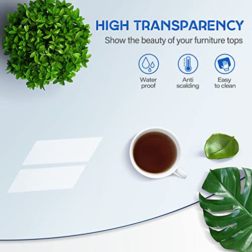 24X84 Inch Vinyl Tablecloth Wood Furniture Table Protector Cover Clear Plastic Table Runner Pvc Table Pad Waterproof Meeting Desk Topper Wipeable Party Table Protector Mat Transparent Tablecloth #TOP1