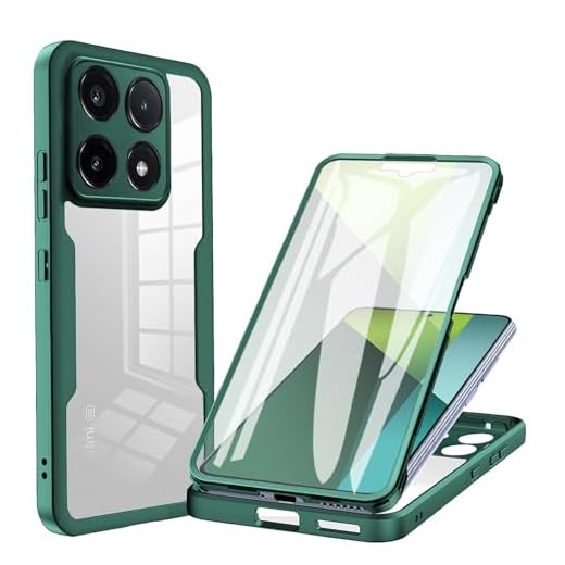 Ysnzaq Capa transparente para Xiaomi Poco X6 Pro 5G 6,7 polegadas, TPU macio com proteção de tela, capa para celular Xiaomi Poco X6 Pro 5G QB verde
