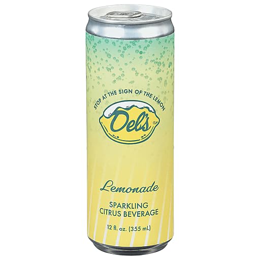 Del's Sparkling Citrus Beverage, 12 Fl Oz, Case of 12 (Lemonade)
