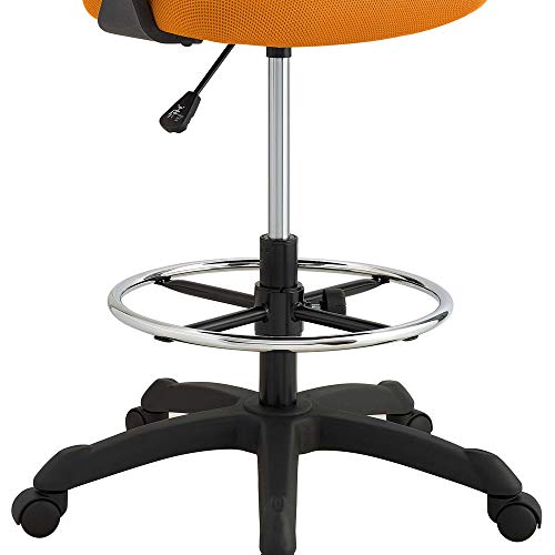 Image of Modway Thrive Drafting Chair - Tall Office Chair for Adjustable Standing Desks in Orange