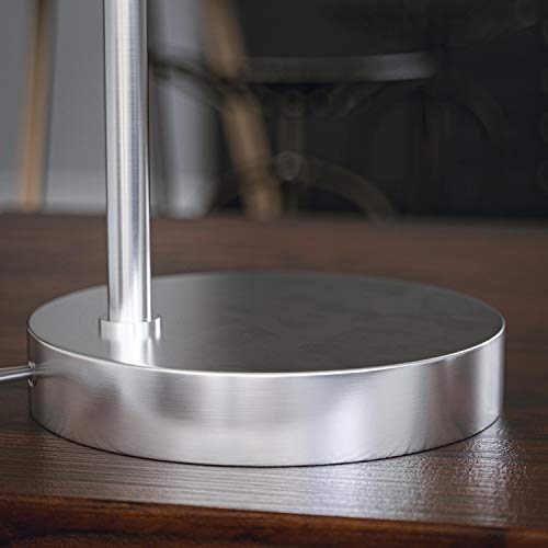 Kenroy Home 33074Bs Ash Desk Lamp With Brushed Steel Finish, Modern Style, 18" Height, 8.125" Width, 10.5" Depth #TOP3