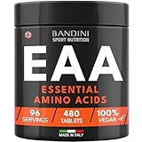 Bandini® EAA Essential Amino Acids | 480 Tablets 96-Day Supply | with All 9 EAAs Intra, Pre and Post Workout | Amino Acid Supplements for Sport | NO Additives, EAA Amino acids, Vegan Friendly