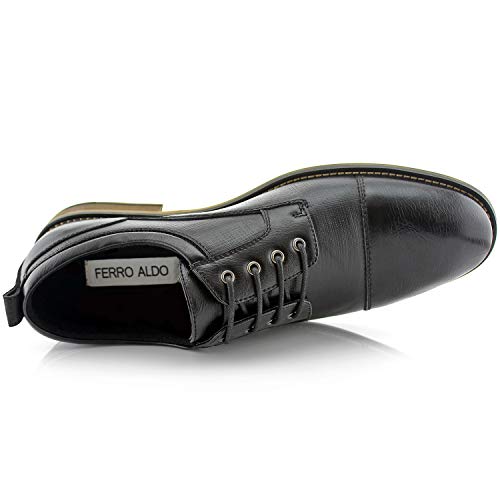 Image of Ferro Aldo Men's Modern Cap-Toe Derby Collection | Statement Dress Shoes in Floral, Woven, & Classic Styles