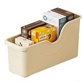 Cestino per armadio in plastica PP per la conservazione di spezie pentole e coperchi beige 39 x 19 x 21 cm (M)