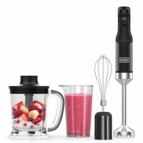 Black+Decker - Frullatore a immersione da 1500 W, acciaio inox, velocitĂ variabile