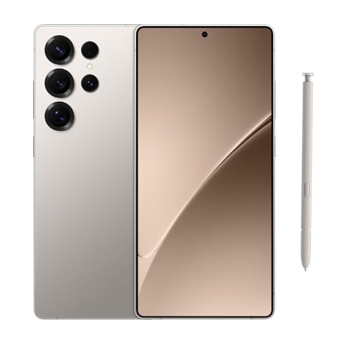 Samsung Galaxy S25 Ultra AI Phone, 256 Go de stockage, 12 Go de RAM, gris titane, smartphone Android, appareil photo 200 MP, stylo S, longue durée de vie de...