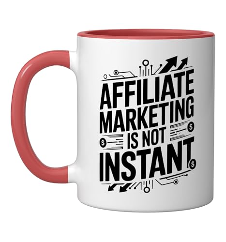 Affiliate Marketing Strategy Side Hustle Digital Marketing Ceramic Mug, Red/White