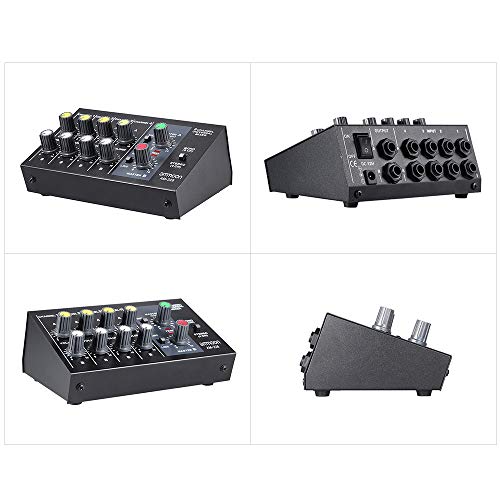 Tomshin Mixer de linha de som de áudio mono/estéreo de 8 canais de tamanho compacto com adaptador de