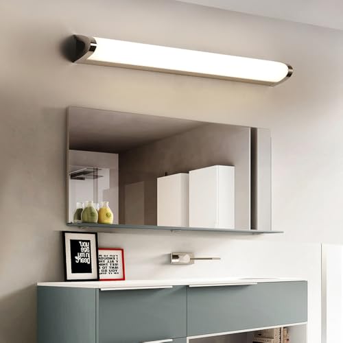 Aplique LED cromado lineal QYYZTQY de pared para espejo de baño 6