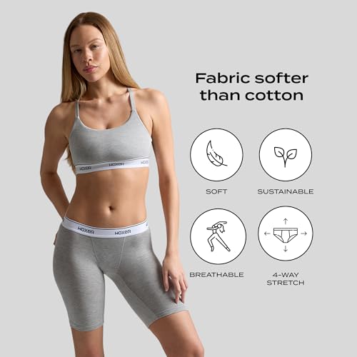 Image of Woxer Womens Boxers - Biker 9 inch Boy Shorts Underwear for Women, Modal Boxer Briefs, Chafe Free, Womens Underwear